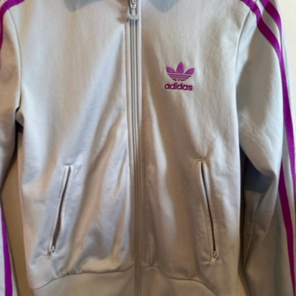 Ladies 38 Vintage ADIDAS  Retro purple tracksuit top track jacket - MINT - Picture 2 of 4